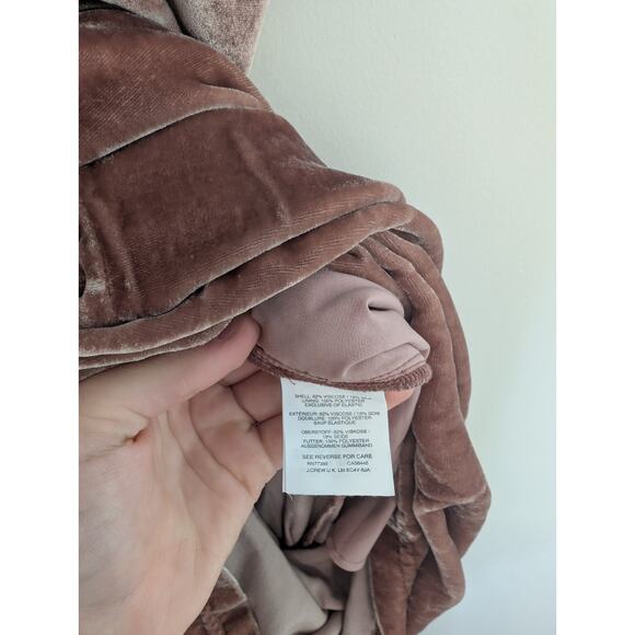Madewell Crushed Velvet Jumpsuit Mauve Pink Sleeveless Wide Leg Pockets Sz 8 - Picture 5 of 11